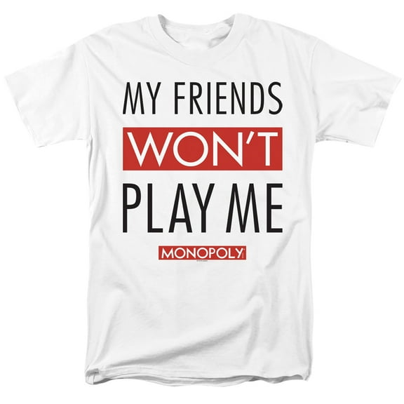 Monopoly My Friends S/S Adult 18/1 T-Shirt White