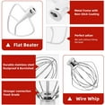 thumbnail image 3 of Kitchen Mixer Attachments K45WW Wire Whip K45DH Dough Hook K45B Coated Flat Blade Paddle for 4.5 QT Kitchen Tilt-Head Stand Mixer Attachments, 3 of 7