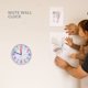 thumbnail image 2 of Reloj de pared con hora, decoración para habitación de niños, sala de estar, silencio, gusto, plástico blanco, oficina, 2 of 6