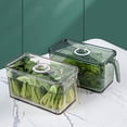 thumbnail image 4 of 2X Refrigerator Storage Box Timekeeping Keep Fresh Food Organizer Box with Handle Transparent Material Photo Color, 4 of 10