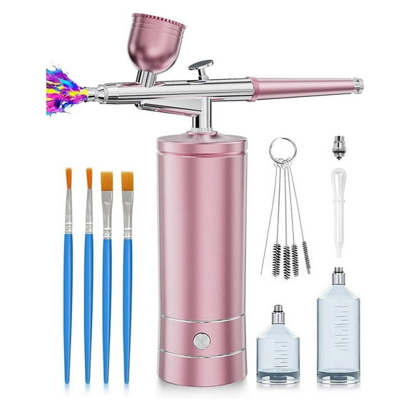TOP! Airbrush Kit with Compressor, Portable Nail Spraygun, Rechargeable Cordless Set, Handheld Machine B