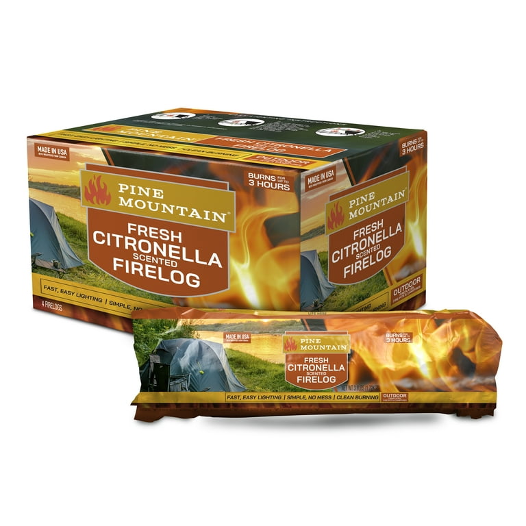PINE MOUNTAIN Citronella Scented Firelog for Firepits and