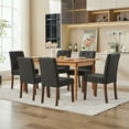 thumbnail image 5 of COZONY Set of 2 Linen Upholstered Dining Chairs, Button Tufted High Back with Nailhead Trim, Sturdy Wood Legs for Dining Room, Kitchen & Restaurant,Black, 5 of 8