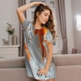 thumbnail image 3 of Bingfone Koi Fish Water Nightgowns for Women Sleep Shirts Short Sleeve Nightshirt Pullover Nightdress Soft Sleepwear, 3 of 6