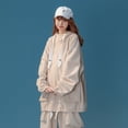 thumbnail image 5 of Suede Hooded Sweatshirt Suit For Women, Unisex Workwear Sweatshirt Suit For Men Khaki Xxxxxl, 5 of 6