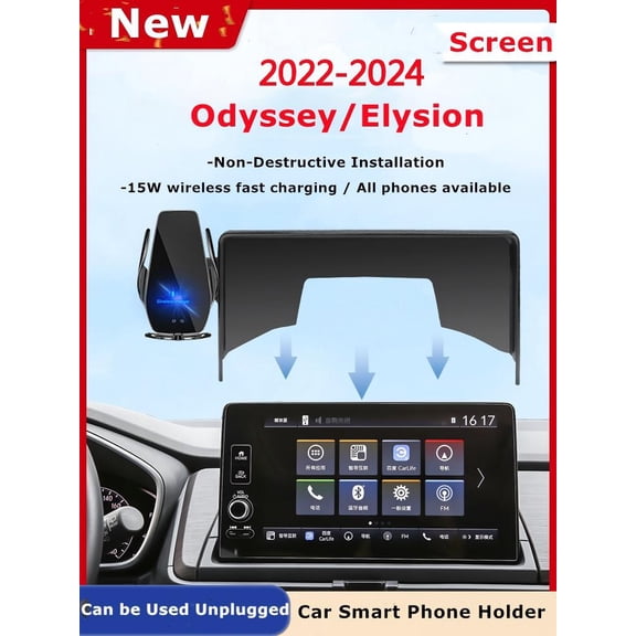 2022-2024 For Honda Odyssey Cazr Screen Phone Holder Wireless Charger Navigation Modification Interior 7 Inch Size