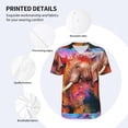 thumbnail image 4 of Daiia Oil Paintings of Elephants Mens Baseball Jersey Button Down Shirts Short Sleeve Sports Uniforms-Large, 4 of 9