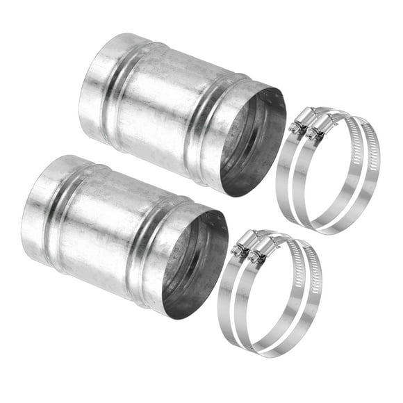 Conector de Conducto Uxcell de 2.7", 2 Juegos de Acoplamiento de Conducto de Hierro Galvanizado, Conector de Extensión de Manguera