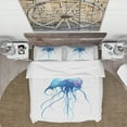 thumbnail image 2 of Designart 'Light Blue Jellyfish Watercolor' Animal Duvet Cover Set, 2 of 4