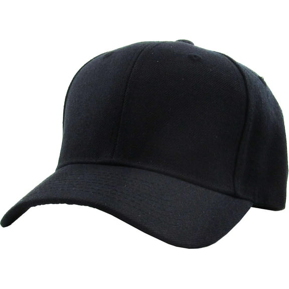 Solid Curved Brim Fitted Baseball Cap