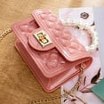 thumbnail image 5 of Small Sweet Handbag Pearl Candy Color Purse Wallet Lingge Crossbody Bag Women Shoulder Bags Korean Coin Purse Mini Messenger Bags YELLOW, 5 of 8