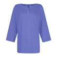 thumbnail image 4 of XIAONU T Shirts For Womens Long Sleeve Turtleneck Knit T Shirt baggy Fit pleasure Split Hem Tops For Daily Wear Comfortable Soft Stretch Basic Tee, 4 of 5