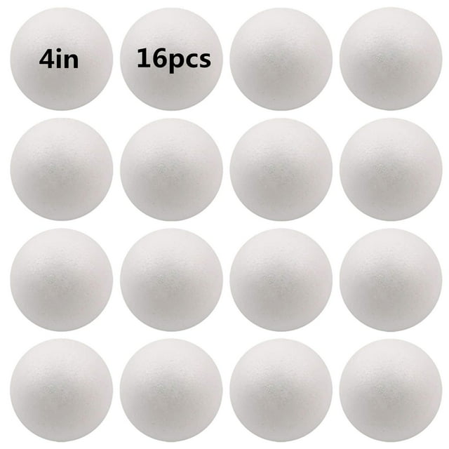 Bolas de espuma FFChuanhe, 16 unidades, 10 cm, poliestireno liso, color blanco