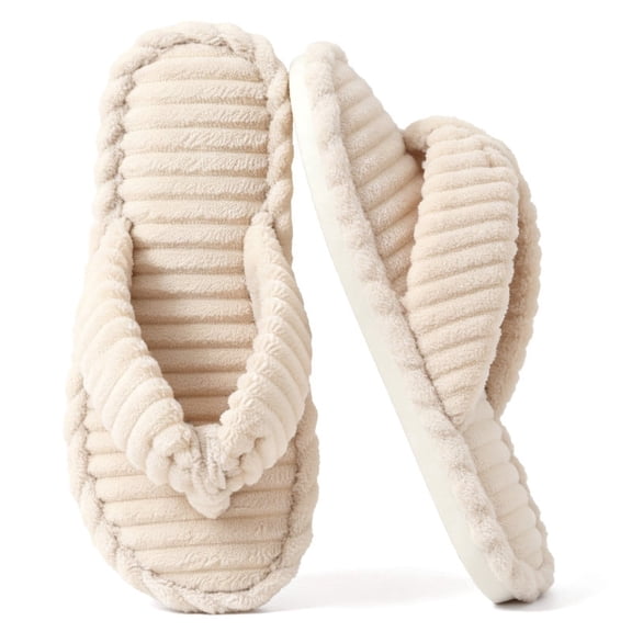 BERANMEY Cozy Open Toe Slippers for Women Men Throng Slide Ultla Warm Fuzzy House Slippers Skin Friendly Slip-on Non slip Sole Flip Flop Slipper Comfortable Lightweight for Indoor Outdoor Daliy Wear