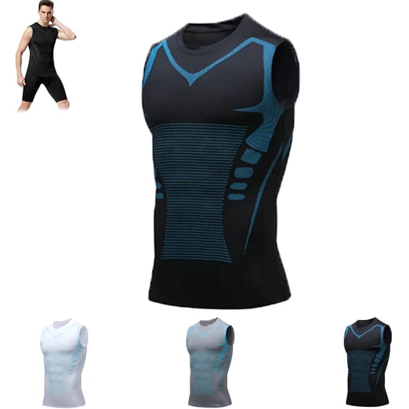 Men Shirt, 2025 New Version Ionic Shaping Sleeveless Shirt for Men to Build a Perfect Body
