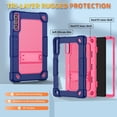thumbnail image 2 of Hoibon for KADYBE D106 / MEIZE D106 Android 14 Tablet Shockproof Case with Shoulder Strap Kiskctand Kids Friendly Case For VOZIZOV D106 Android 14 / FEONAL 10.1 inch 2024 Tablet - NavyPink, 2 of 7
