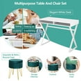 thumbnail image 4 of Gymax Ensemble de Table de Toilette Table de Maquillage pour Bureau W / Rangement Rond Pouf Vert, 4 of 10