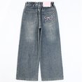 thumbnail image 6 of Ketyyh-chn99 Baggy Jeans for Teens Girls' Cargo Jeans with Flap Pocket Wide Leg And Split Hem Boyfriend Denim Pants Size for 9-10 Years,Blue, 6 of 9