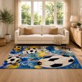 thumbnail image 2 of Gelasgo Soccer Ball Abstract Velvet Area Rug, Sports Pattern Rectangle Floor Carpet, Soft Plush Non Slip Rug for Kids Room Bedroom Decor 47.2"×31.5", 2 of 5