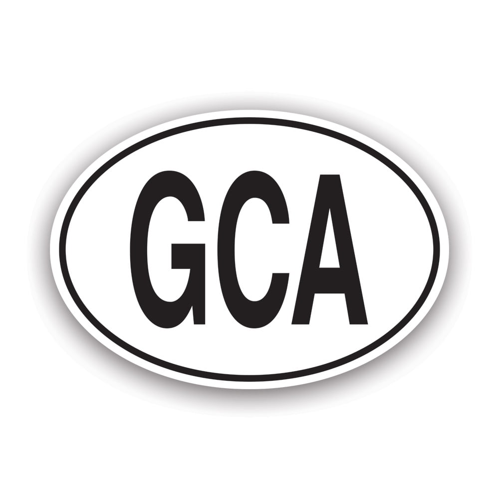 GCA Guatemala Country Code Oval Sticker Decal Self Adhesive Vinyl