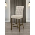 thumbnail image 5 of Home Design Rolla Counter Height Dining Set, Warm Gray/Brown, Counter-height table, Button-tufted cushioned chairs, Comfortable seating, Sturdy frame, Space-saving, Classic style, 5 of 5