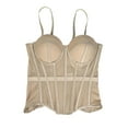 thumbnail image 5 of Corset Tops for Women Going Out Bustier Top Sleeveless Adjustable Straps Tops with Back Hooks Skin Color M, 5 of 9
