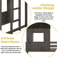 thumbnail image 6 of Bellemave Twin Over Full House Bunk Bed,Wood L-Shaped Fort Loft Bunk Beds Frame with Ladder, Floor Playhouse Bed, No Need Spring Box (Antique Gray), 6 of 9