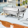 thumbnail image 6 of EVGTTI 4 Pack Chafing Dish Buffet Set Half Size 8Qt Stainless Steel Chafer Complete Set with Foldable Frame and Lid Catering Buffet Servers Food Warmer for Parties Banquet Wedding, 6 of 7