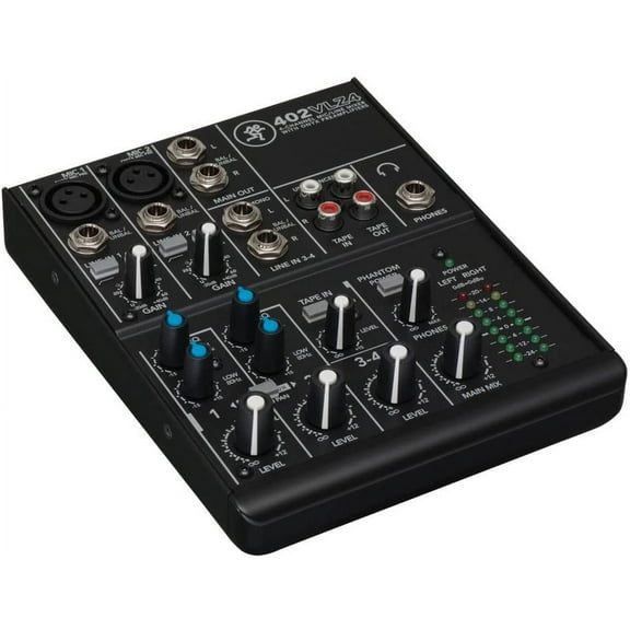 Mackie 402VLZ4 4-Channel High-Performance VLZ4 Series Phantom Powered Analog Mixing Station, 402VLZ4 with 2 Onyx Mic Preamps and 1 Stereo Channel