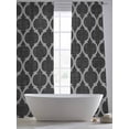 thumbnail image 5 of Black Morocco Sheer Curtains 84 Inch Length 2 Panels Set Window Treatments, Boho Vintage Quatrefoil Geometric Plaid Rod Pocket Semi Curtains for Living Room/Bedroom/Kitchen Décor, 104"W x 84"L, 5 of 7