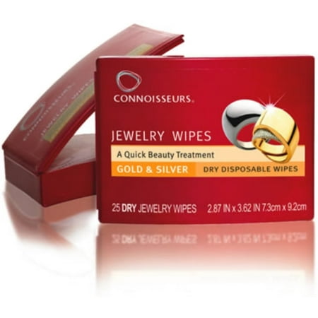 6 Pack - Connoisseurs Dry Disposable Jewelry Wipes For Gold & Silver, 25