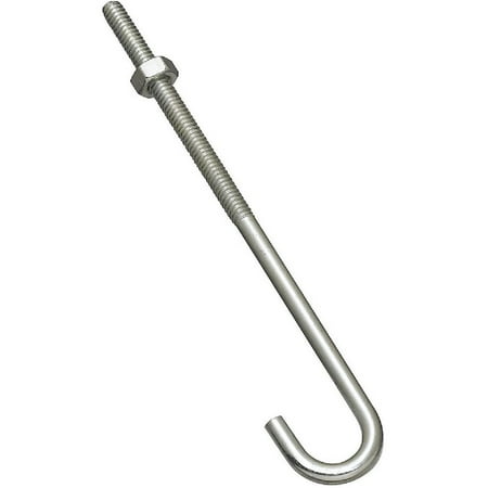 

10PK National 1/4 In. x 6 In. Zinc J Bolt