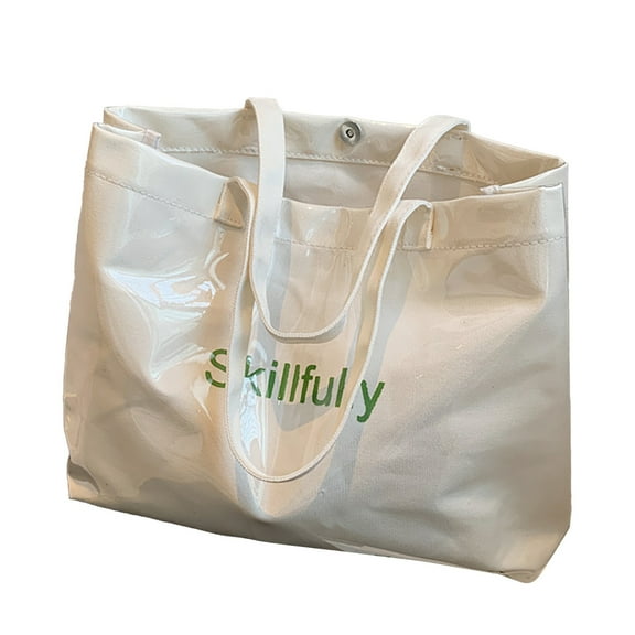 Women’s PVC Tote Bag Work Handbags Purses with Top Handle Large Capacity Waterproof Shoulder Bags