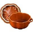 thumbnail image 3 of Staub Ceramic 16-oz Petite Pumpkin Cocotte - Burnt Orange, 3 of 10