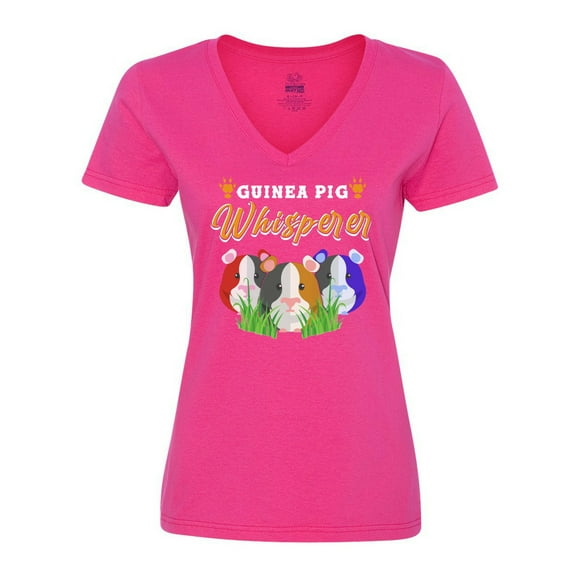Inktastic Guinea Pig Whisperer Women's V-Neck T-Shirt