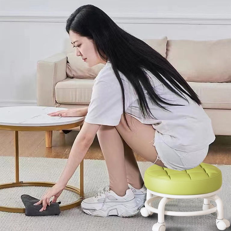Rkxzt Low Stool with Wheels,Pedicure Chair for Nail Tech Low