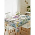 thumbnail image 2 of Spring Flowers Rectangle Tablecloth, Retro Boho Botanical Florals Butterfly Waterproof & StainResistant Tablecloth, Washable Oil-proof Table Cover for Dining/Party/Wedding/Camping/Buffet 52x70 In, 2 of 9