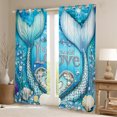 thumbnail image 2 of Erosebridal Mermaid Tail Curtains and Drapes (38x45), Dreamy Princess 30%-50% Blackout Curtains for Bedroom, Ocean Theme Curtains for Living Room, Bedroom Curtains Room Decor, 2 of 6