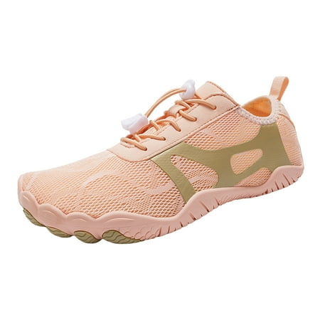 

Povozer Water Shoes for Men Women Barefoot Aqua Beach Shoes for Diving Swim Surf(Beige 8)