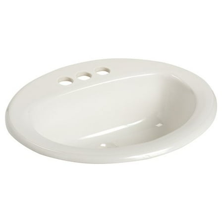 Vitreous China Plumbing Fixture Mansfield Plumbing Products MS Vitreous China Oval Drop-In Bathroom Sink with Overflow ()