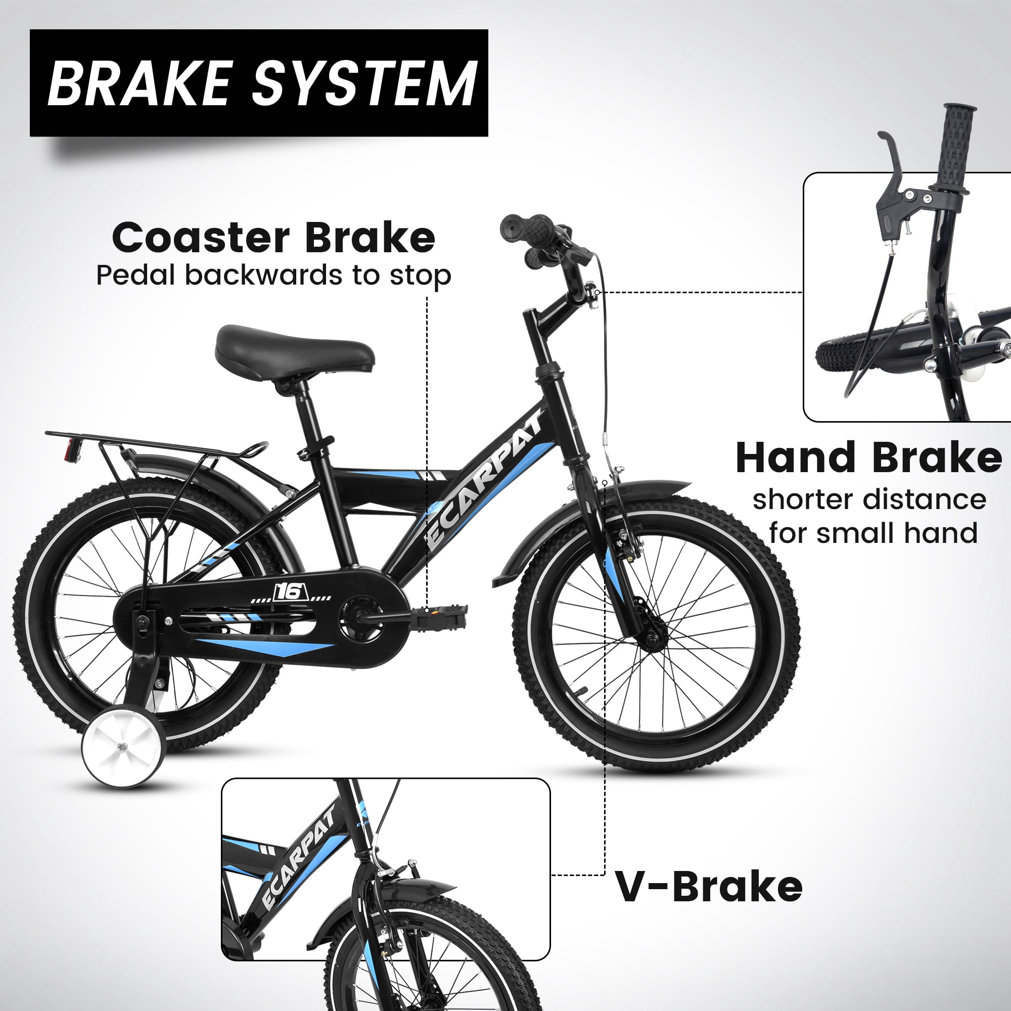 Ambifirner 16" Freestyle Beginner City Bike with Lightweight Frame