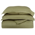 thumbnail image 1 of 400-Thread Count 100% Egyptian Cotton Elegant Stripes Duvet Cover Set Sage / Twin, 1 of 1