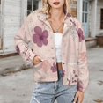 thumbnail image 3 of Jackets for Women Winter Coat Jackets Flannel Stand Collar Jacket(Pink Floral Seamless Pattern,Size:S-4XL), 3 of 7
