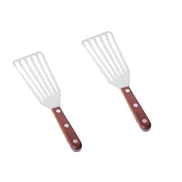 Volteador de wok de acero inoxidable 2 Piezas Wok Turner Espátula Herramienta de Cocina Freír Parrilla Pescado Filete de material acero DIY Magideal Volteador de wok de acero inoxidable