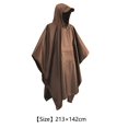 thumbnail image 3 of 3 en 1 Mujeres Hombres Chubasquero con capucha Turismo Camping Cubierta de lluvia Poncho (Marrón), 3 of 5