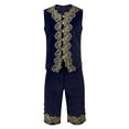 thumbnail image 4 of IYTR Men's Baroque Suit Gold Embroidery Vintage Formal Wedding Costume 3 Piece Set Tailcoat Vest Pants Blue XXL, 4 of 5