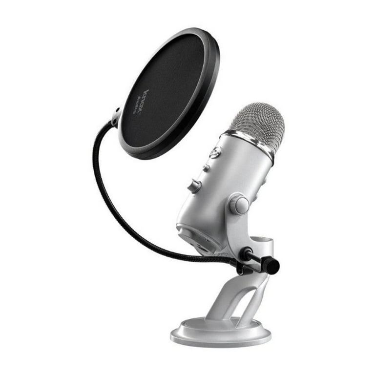 Blue Microphone Yeti USB Mic (Silver) with Knox Gear Pop Filter and USB Hub  