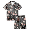thumbnail image 3 of Shadoumai Halloween Two Piece Outfit Toddler Kids Girls Short Sleeve Casual Printed Top Shorts Loose Cut Breathable Fabric Daily Play Wear Ages 2–13 Girl Everyday Casual Ensemble, 3 of 6