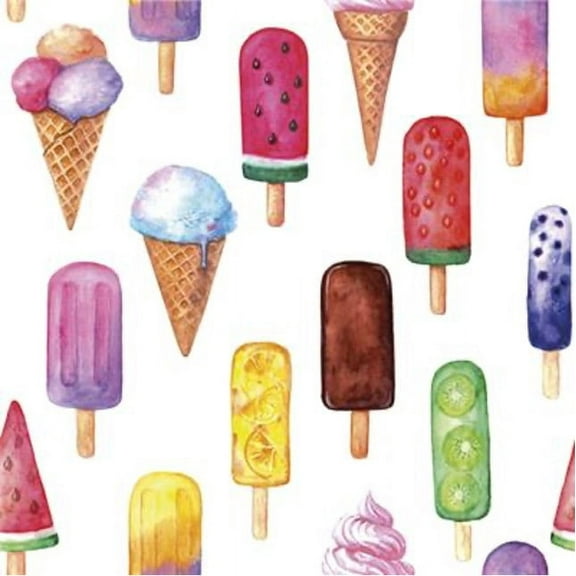 Summer Napkins WATERCOLOR ICE CREAM 40pcs Lunch Paper Napkins, Ice Cream Party Napkins, Birthday Napkins, Ice Cream Cone Birthday Party Supplies