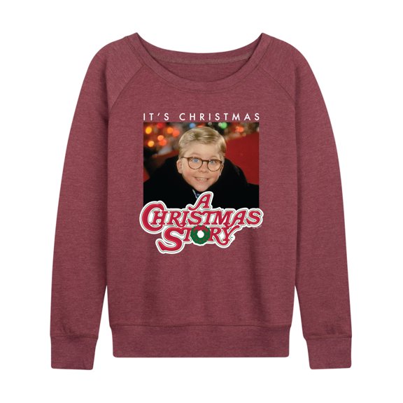 A Christmas Story - It's Christmas Ralph Lightweight French Terry Wide Neck Long Sleeve Graphic Shirt